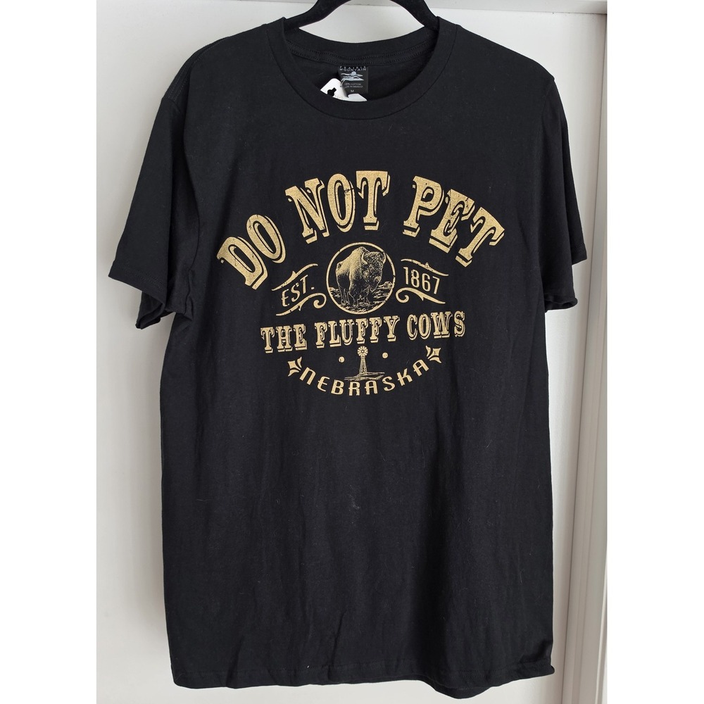 Prairie Mountain Men's T-Shirt‎ Size M Black Cotton Crew Neck Casual Tee